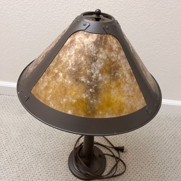 Empire Mica Lamp- Warm Amber Glow - Picture 5 of 6